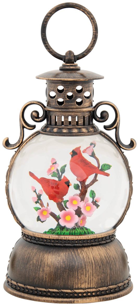 "Cardinal" Globe Water Glitter Lantern