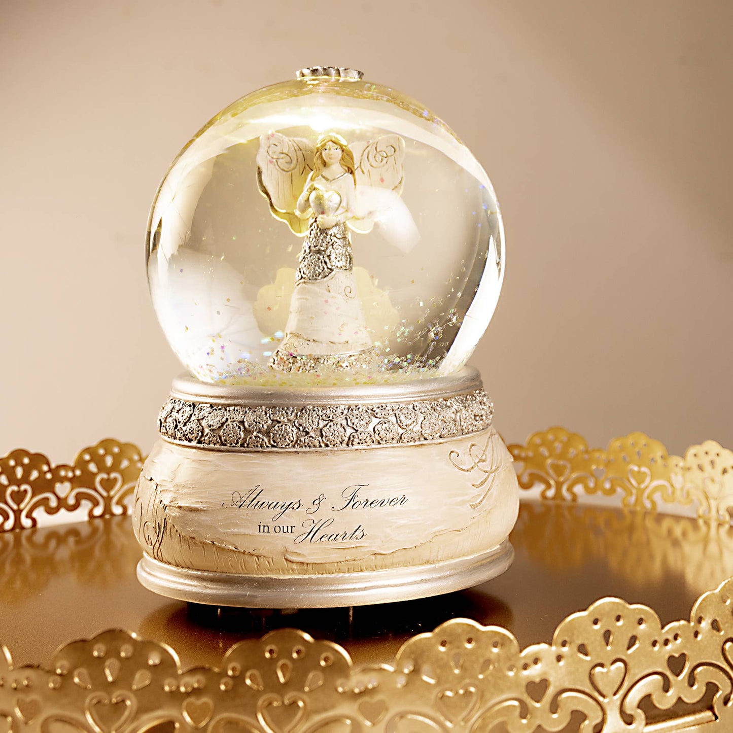 Forever in Our Hearts - LED Lit, 100mm Musical Water Globe