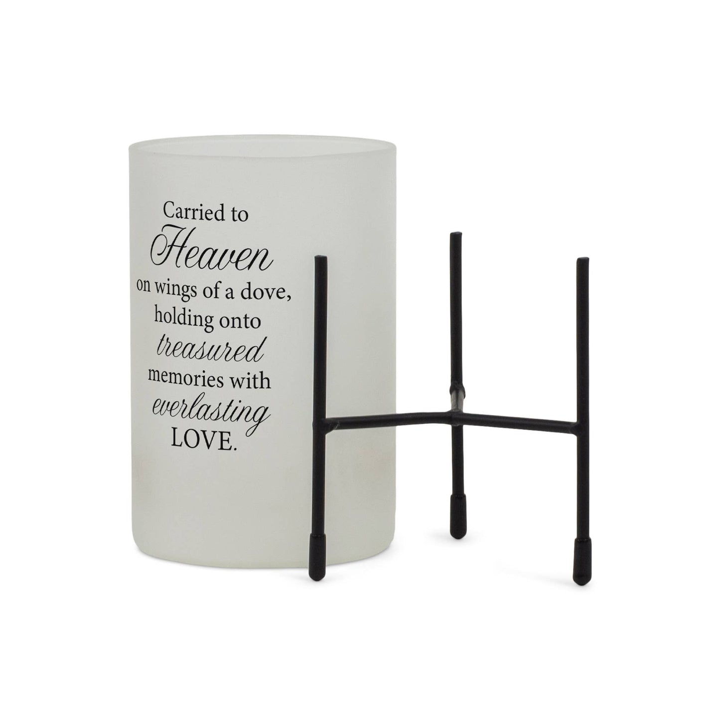 CARRIED TO HEAVEN ON WINGS candle stand