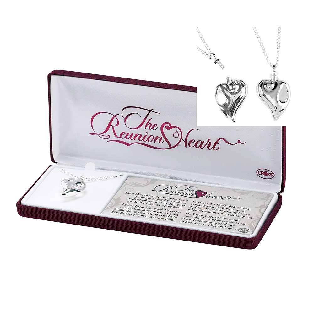 'The Reunion Heart' Memorial Urn Necklace w/24" Chain