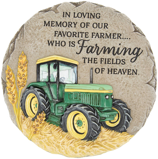 "Farming the Fields" Beadwork Garden Stone