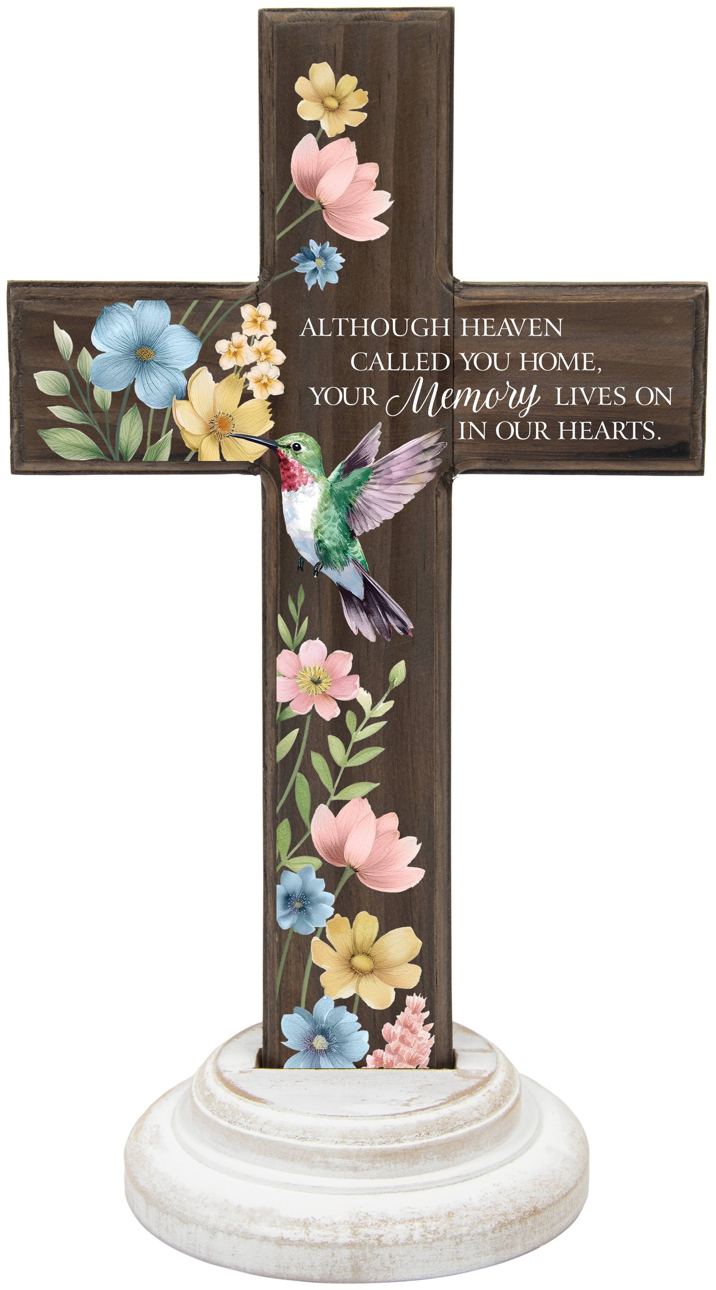 "In our Hearts" Wood Composite Cross