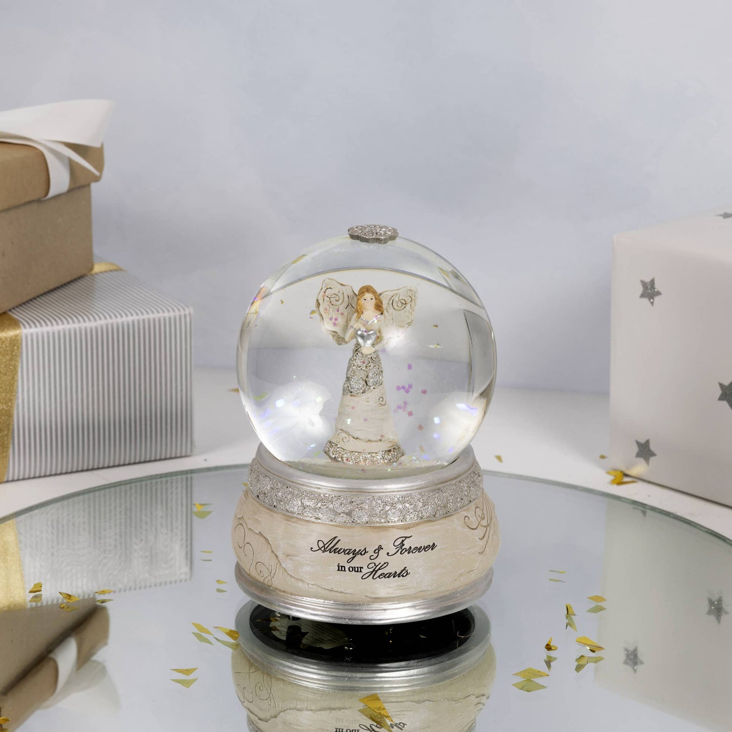 Forever in Our Hearts - LED Lit, 100mm Musical Water Globe